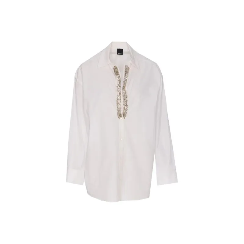 PINKO Capirai Embellished V Neck Shirt-0