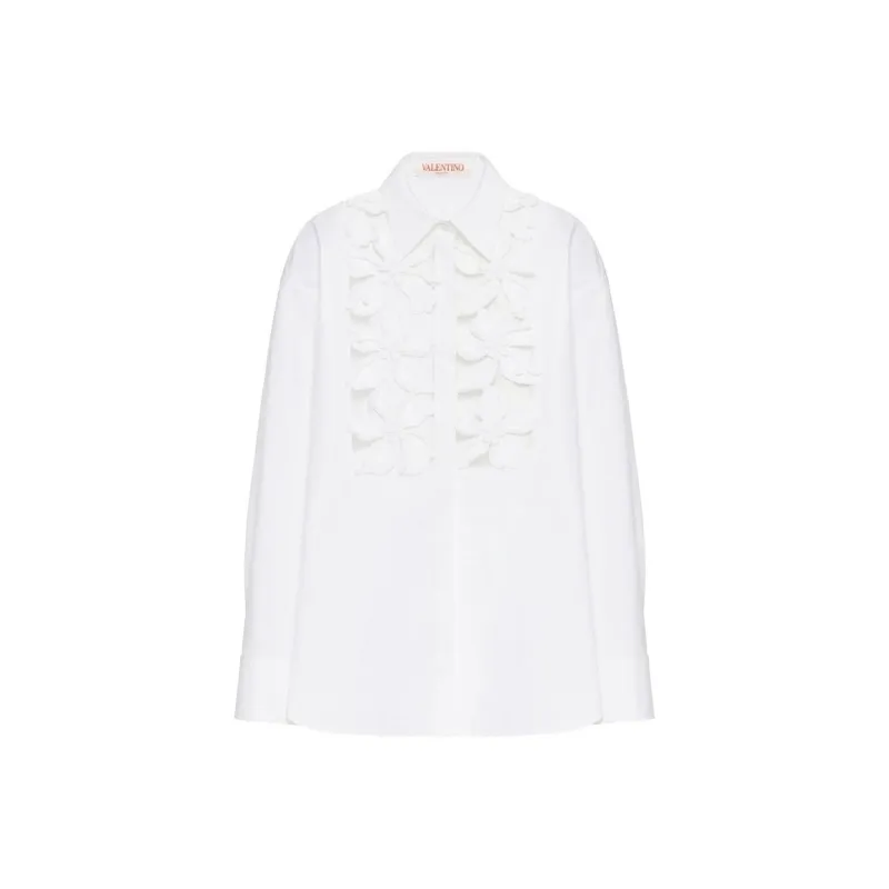 Valentino Floral Cut Out Long Sleeved Shirt-0