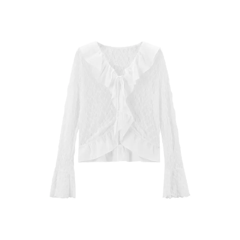 LEDIN Chiffon Shirt Women's Bright White-0