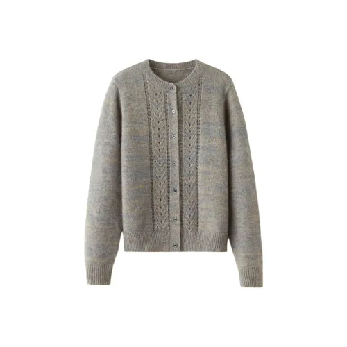 SNOWFORTE Knitwear Women's Blue Camel Jacquard Yarn
