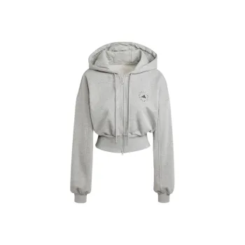 Adidas Logo-print Cropped Hoodie