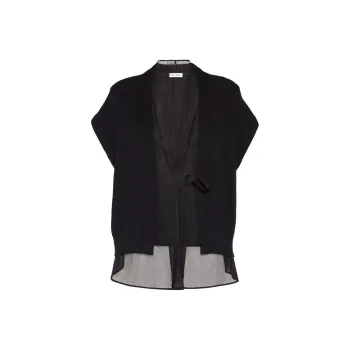 Brunello Cucinelli Layered Tied Waist Cardigan