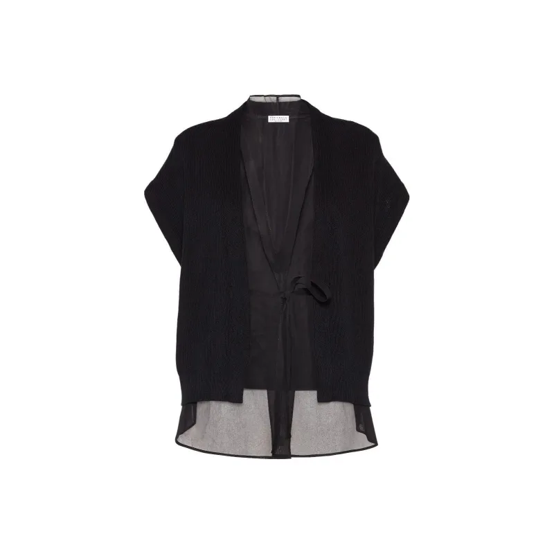 Brunello Cucinelli Layered Tied Waist Cardigan-0