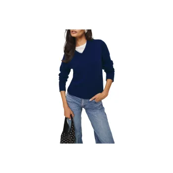 REFORMATION Dulce Cashmere V-neck Sweater Cashmere Sweater Women's Blue