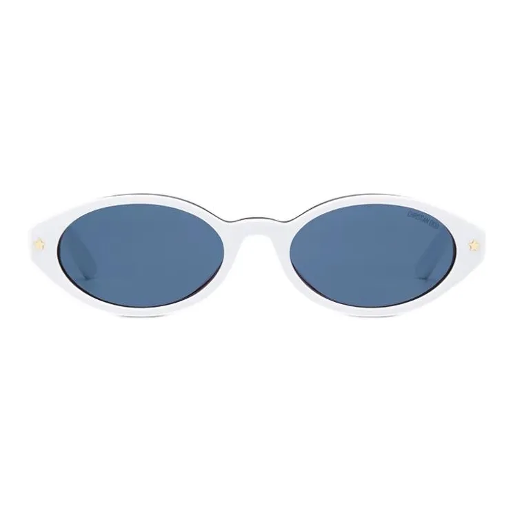 DIOR Acetate Oval Sunglasses Unisex White-0