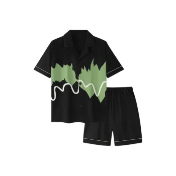 LUYOUYE Pajama Set Men's Black Green