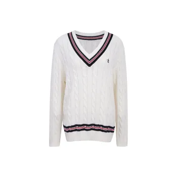 Ariseism Thickened V Neck Loose Fit Long Sleeved Knitted Fabric Sweater Fall And Winter Top Women's