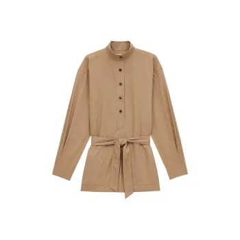 SAINT LAURENT Button Detailed Belted Tunic