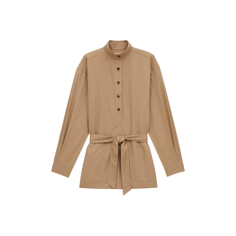 SAINT LAURENT Button Detailed Belted Tunic-0