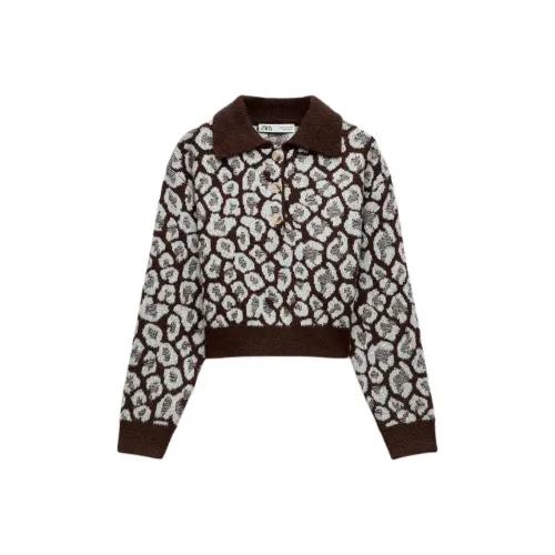 ZARA New Year Polo Shirts Women's Brown