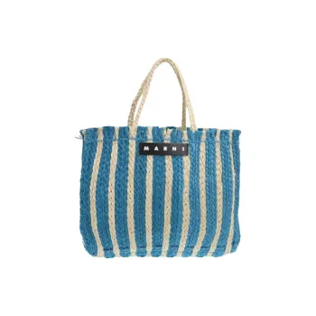 MARNI Raffia Tote Bag, Shopping Bag, Handbag Women's Blue