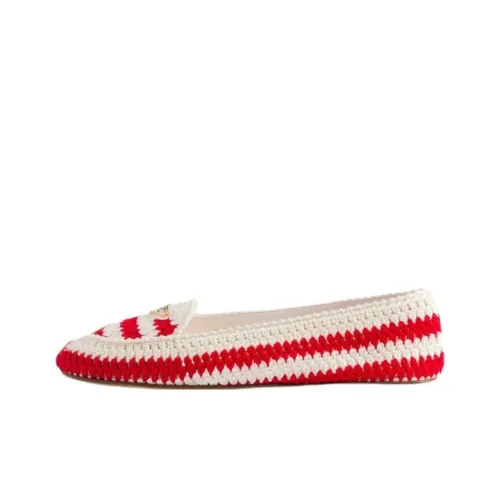 PRADA Mocassini Casual Single Shoes Women's Red