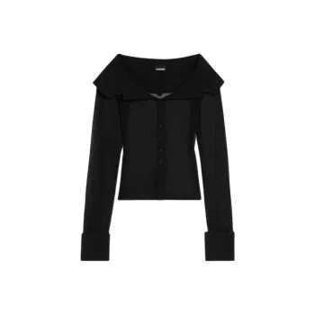 Jacquemus Sheer Off-The-Shoulder Shirt