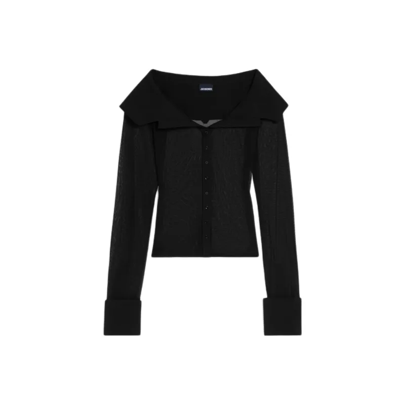 Jacquemus Sheer Off-The-Shoulder Shirt-0