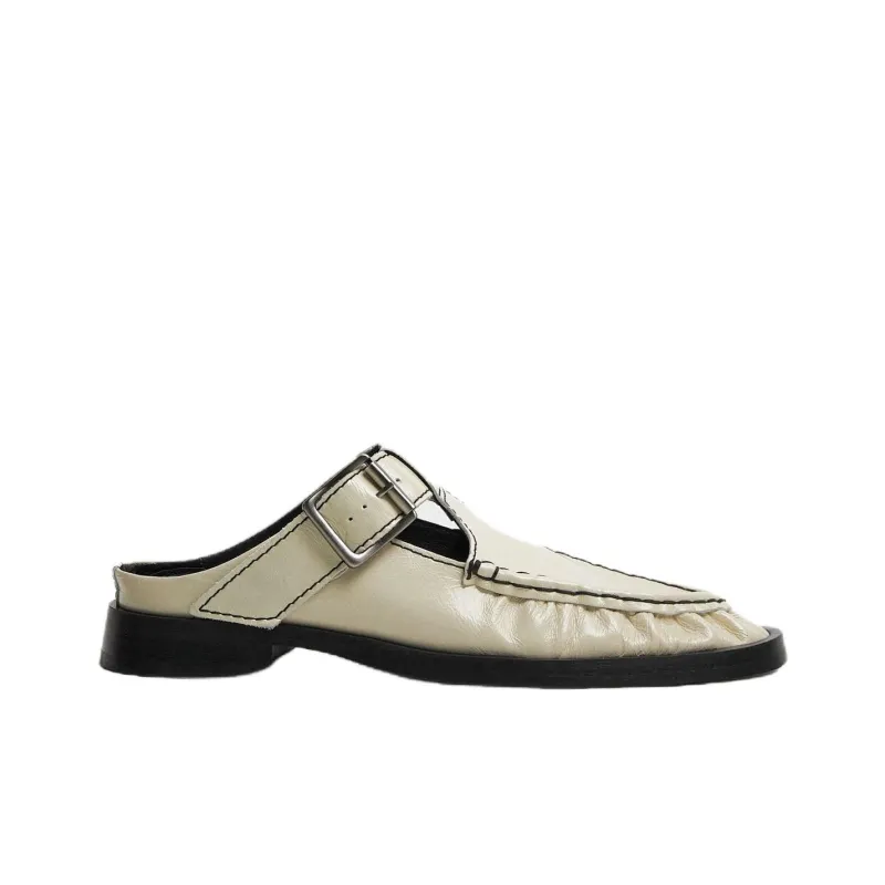 MIISTA Closed Toe Slippers Women's Beige-1