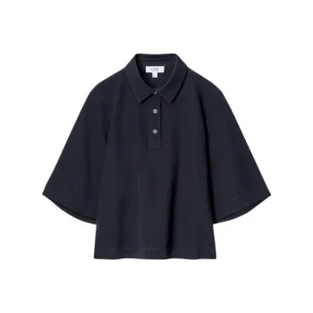 COS Polo Shirt Women's Navy Blue