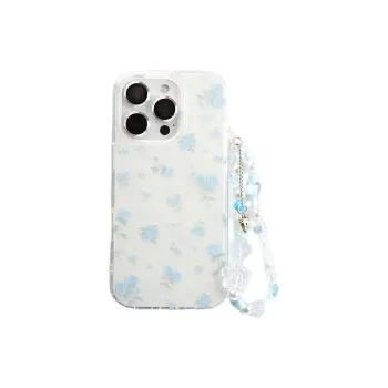 Wei Xin Acrylic Material Blue Bowknot Rose Floral Phone Cases Compatible With IPhone 16/15 Pro Max/Apple 13/14 Pro/Max