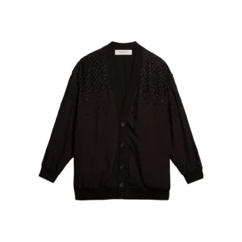 Golden Goose Bead-Embellished V-Neck Bomber Jacket
