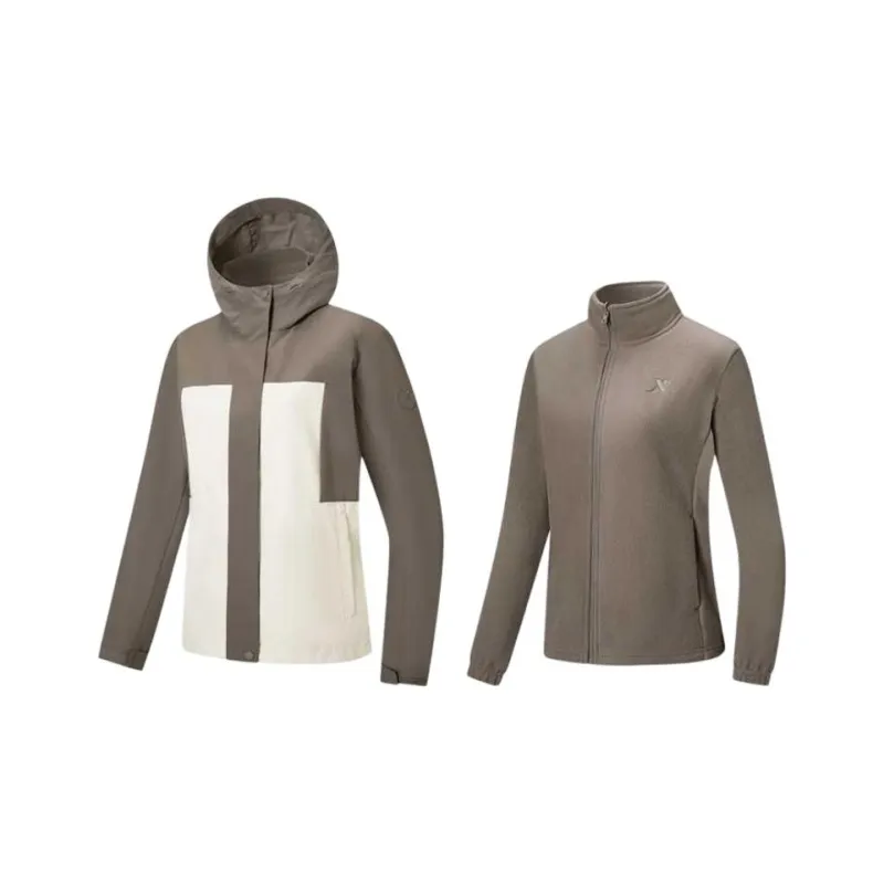 XTEP Variety Training Collection Jackets & Coats Women's Cotton White/Thorn Brown-0