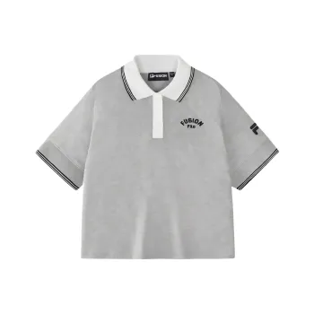 FILA FUSION FOB SS25 Polo Shirt Women's Cracked Dome Heather Gray
