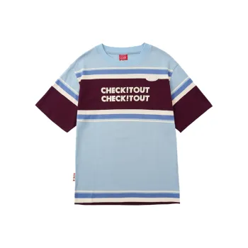 Checkitout T Shirt Unisex Dream Weaver Brown/Blue
