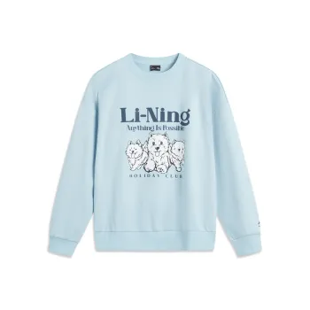 LiNing Sports Life Collection Sweatshirt Women's Clear Spring Blue