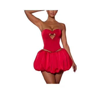 OH POLLY SS25 Amora Strapless Top Women's Red/Red
