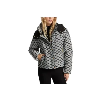 MICHAEL KORS Logo Jacquard Hooded Puffer Jacket