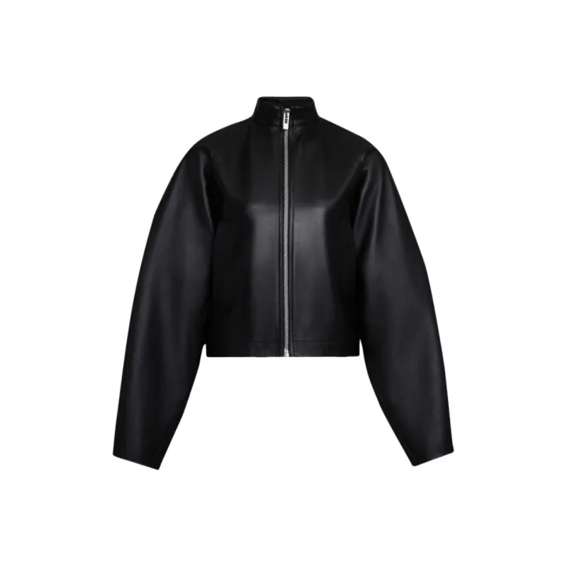 Alaia Cropped Leather Jacket-0