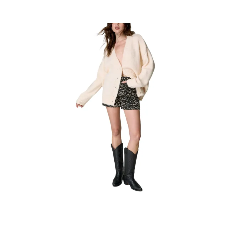 NASTY GAL Boyfriend Cardigan Knitwear Women's Natural Color-0