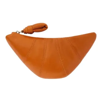 Lemaire Croissant Series Sheepskin Coin Purses Wallets Women's Burnt Orange