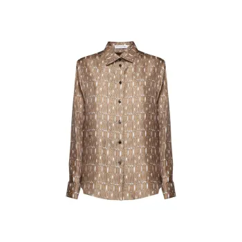 DIOR Christian DIOR All-Over Patterned Button-Up Shirt