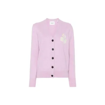 ISABEL MARANT ETOILE Karin Logo Intarsia Knitted Cardigan