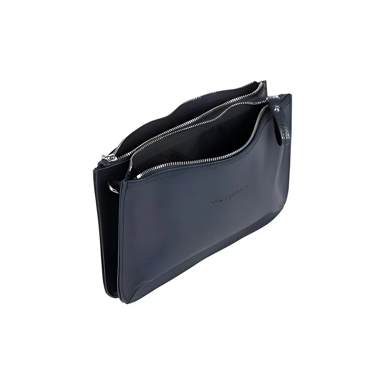LONGCHAMP Le Foulonné Cow Leather Messenger Bag Crossbody Bag Shoulder Bag Women's Navy-3