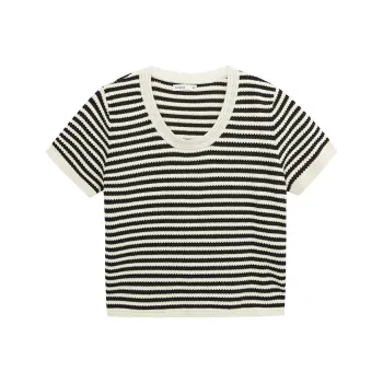 Hotwind Knitwear Women's Black White Stripes