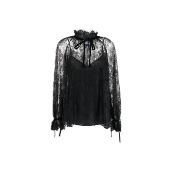 Polo Ralph Lauren Floral-lace Semi-sheer Blouse
