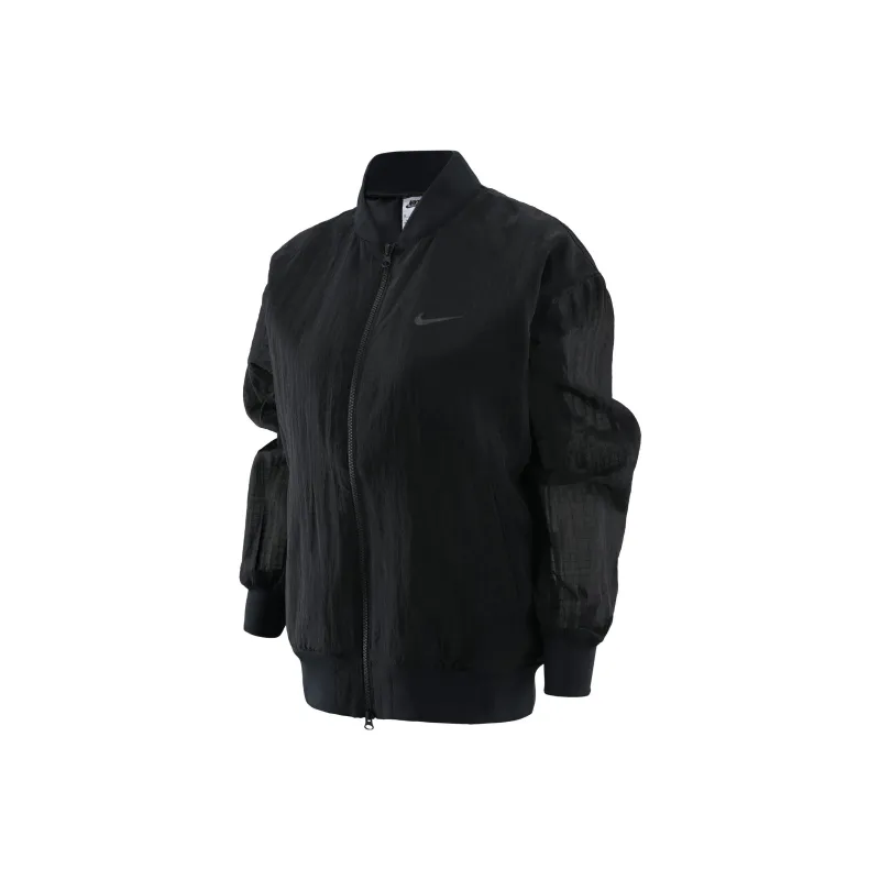 Nike Women'ss Stand Collar Windproof Jacket Black-0