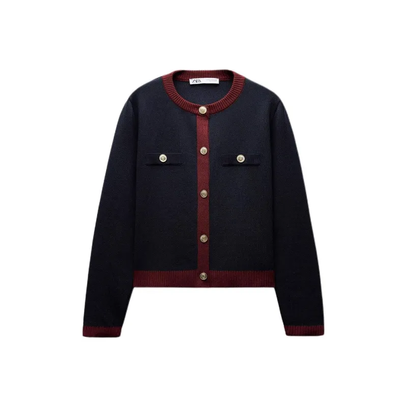 ZARA Jackets Coats Women's Dark Marine Blue-0