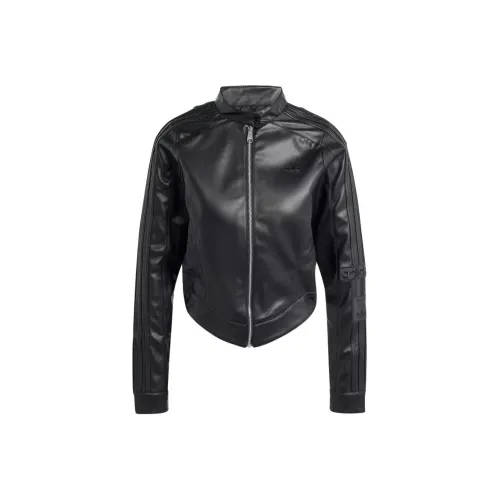 Adidas Originals ADIBREAK Premium Pleather Track Top Jackets Coats Women's Black