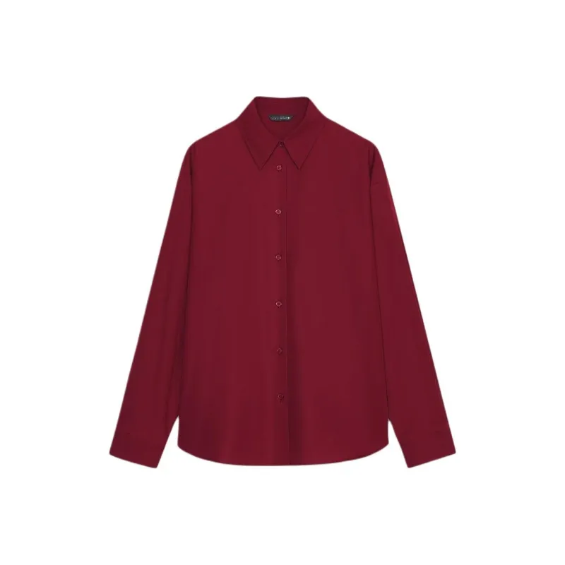 ZARA Shirts Women's Burgundy Red-0