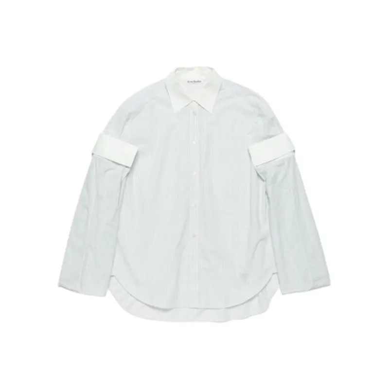 Acne Studios Button Up Striped Layered Shirt-0