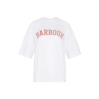 BARBOUR Drop Shoulder Sleeve T-Shirt Women's Classic White
