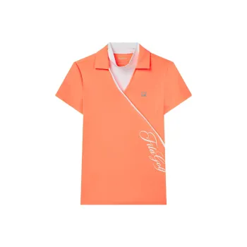 FILA Golf Series Polo Shirt Women's Neon Flame Orange