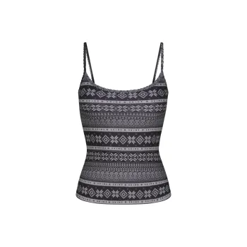 SKIMS Fake Day Collection FW24 LOGO PLUSH POINTELLE CAMI Camisole Women's ONYX MIRROR FAIR ISLE/Agate Mirror Fair Isle