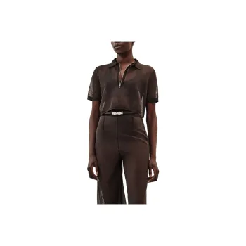 HERMES Polo Shirt Women's Ebony Brown