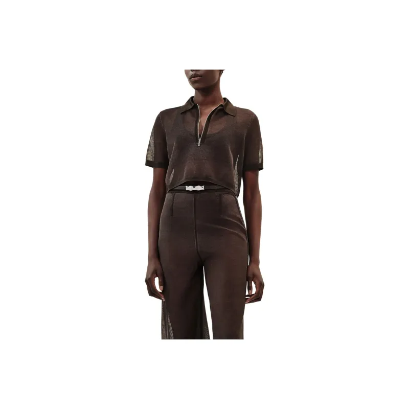 HERMES Polo Shirt Women's Ebony Brown-0