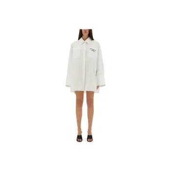 OFF WHITE Button Up Long Sleeved Shirt Dress