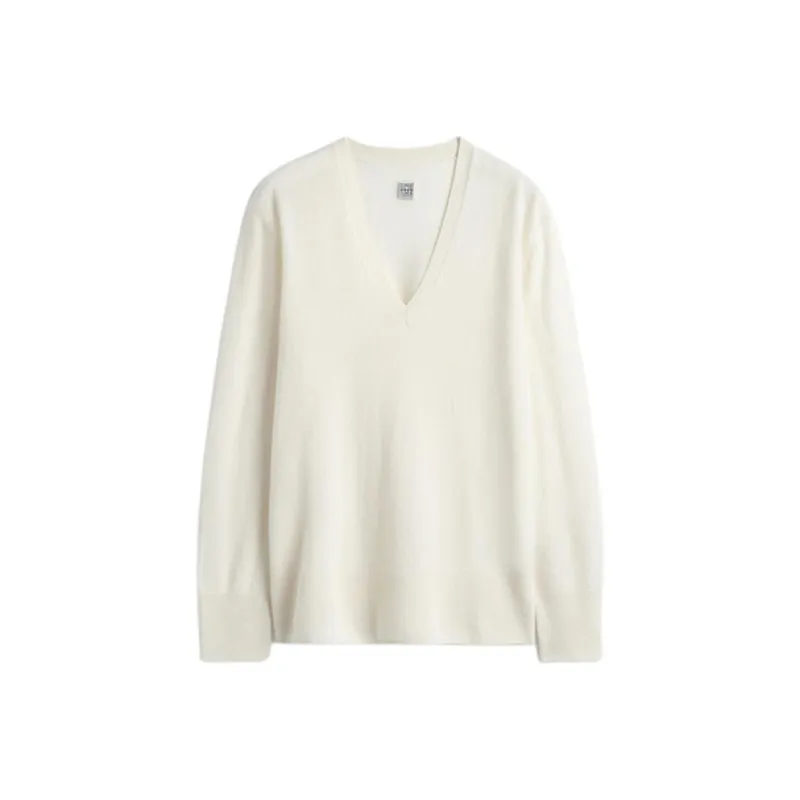TOTEME SS25 Cashmere Sweater Women's Beige Yellow-0