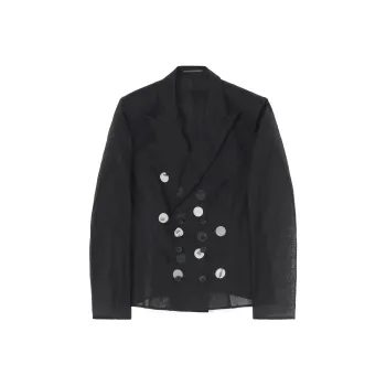 Yohji Yamamoto Double-Breasted Semi-Sheer Jacket