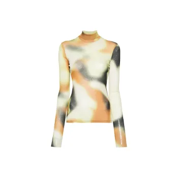 NANUSHKA Harri Mesh Jersey Turtleneck Top